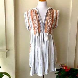 Free People Hooded Tunic Embroidered S